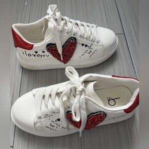 Bakers White and Red Heart Sneakers